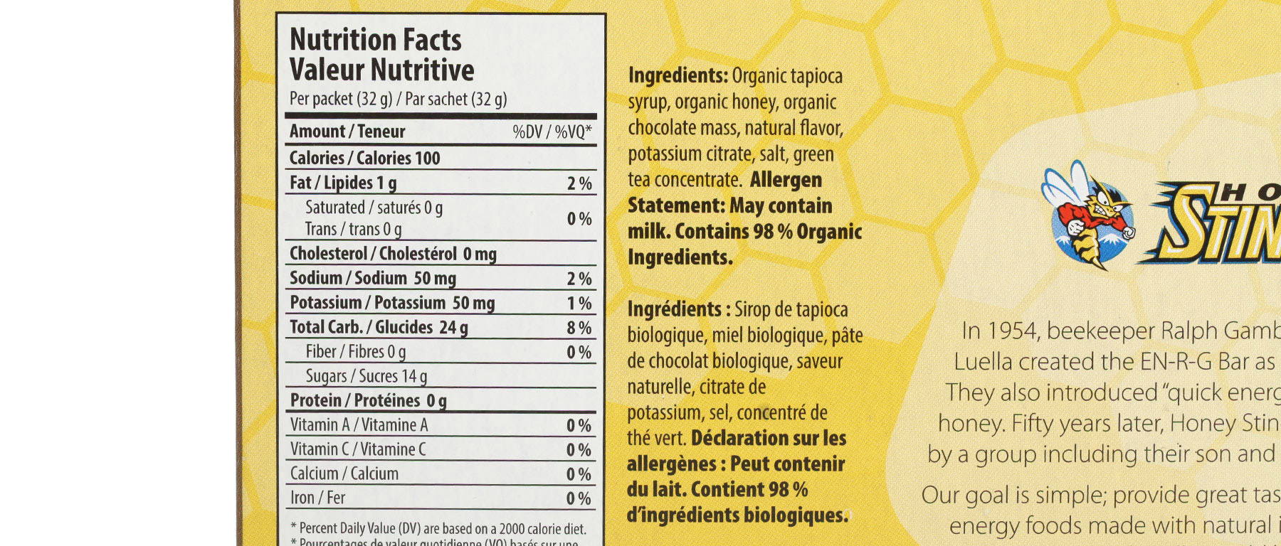 Honey Stinger Organic Gel Box of 24