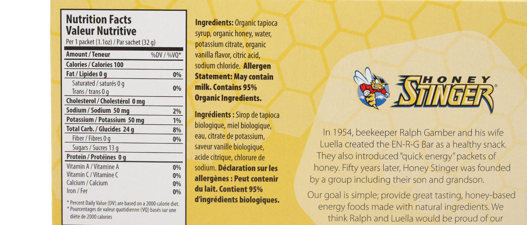 Honey Stinger Organic Gel Box of 24