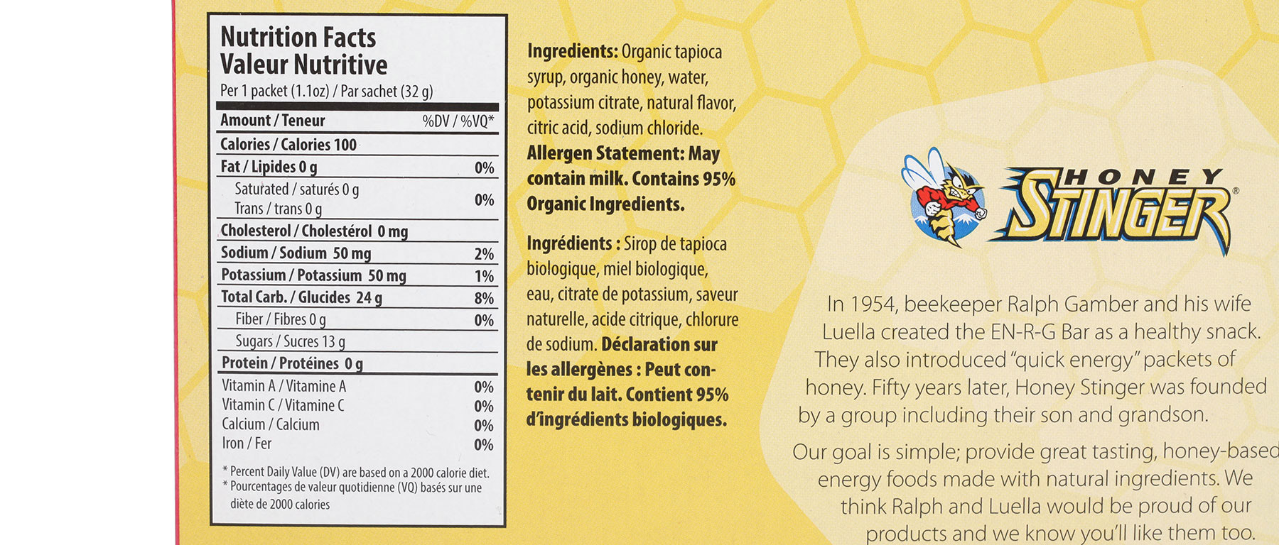 Honey Stinger Organic Gel Box of 24