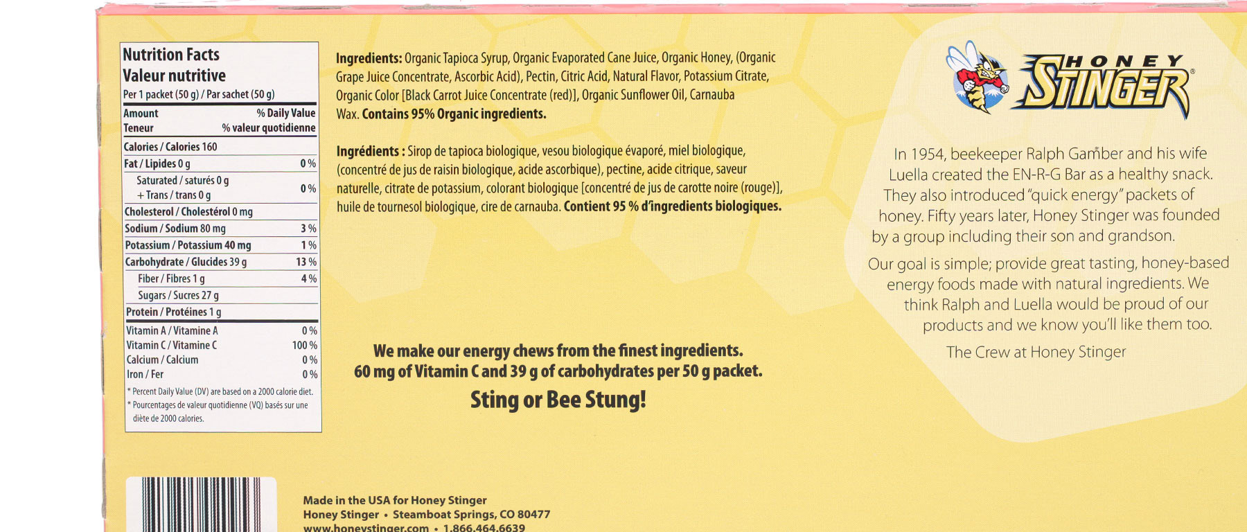 Honey Stinger Chews Box of 12