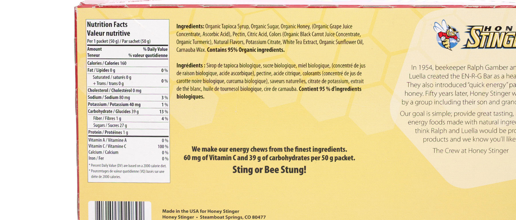 Honey Stinger Chews Box of 12