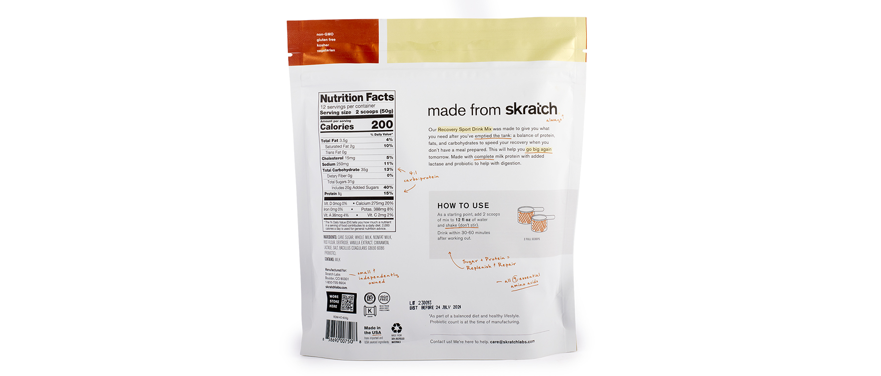 Skratch Labs Sport Recovery Drink Mix 12-Serving