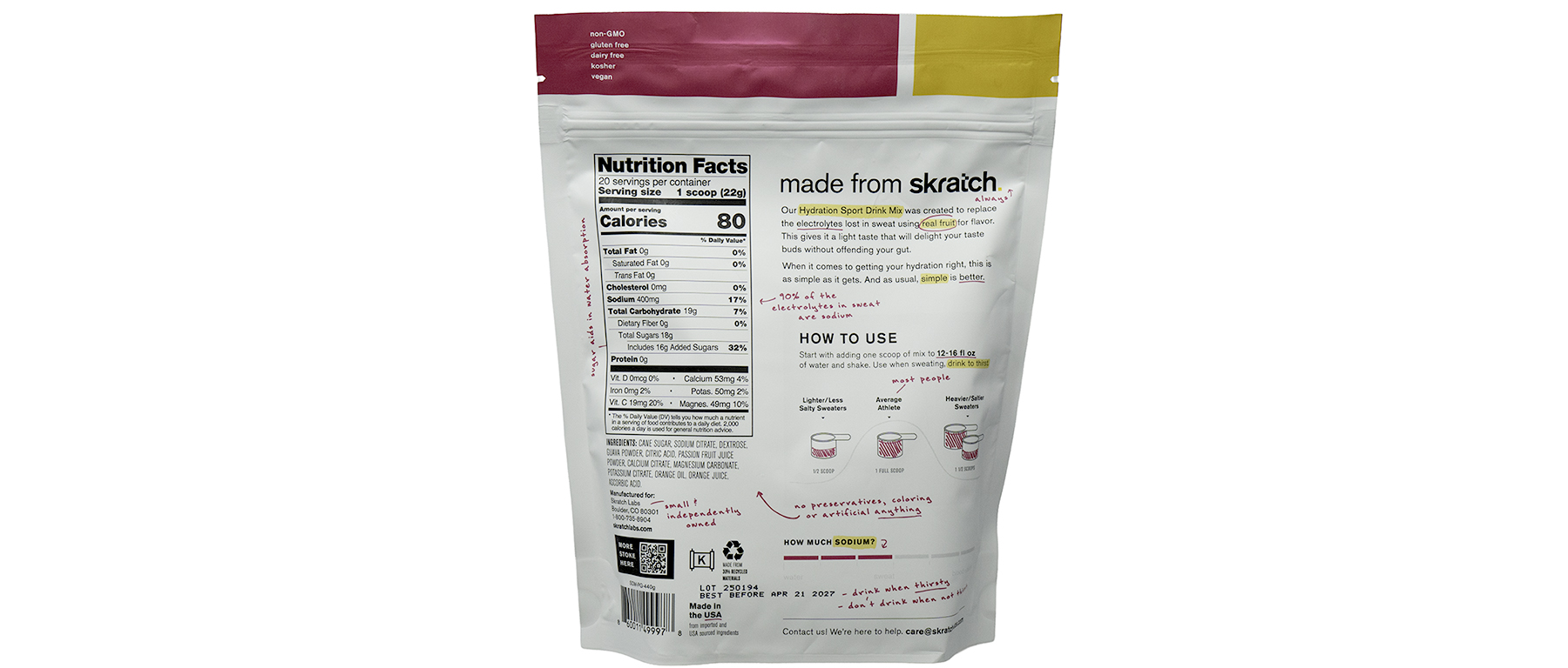 Skratch Labs Hydration Sport Drink Mix 20-Serving