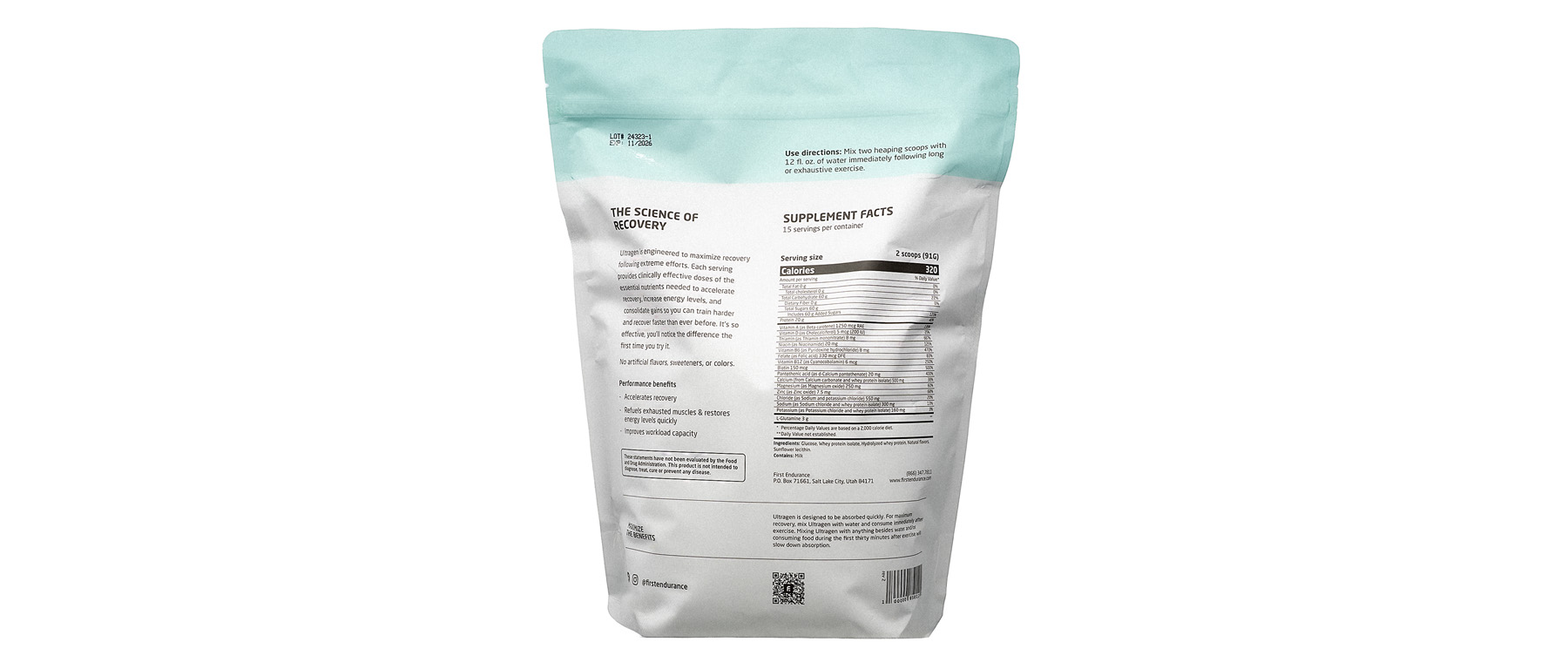 First Endurance Ultragen Recovery Drink Mix 15 Servings