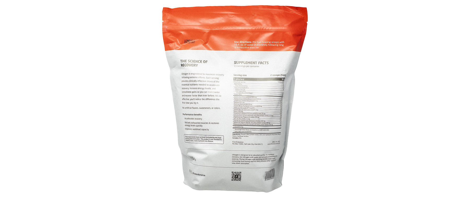 First Endurance Ultragen Recovery Drink Mix 15 Servings