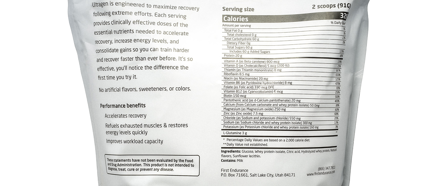 First Endurance Ultragen Recovery Drink Mix 15 Servings