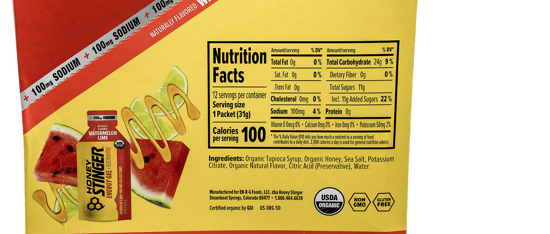 Honey Stinger Electrolyte Energy Gel Box of 12