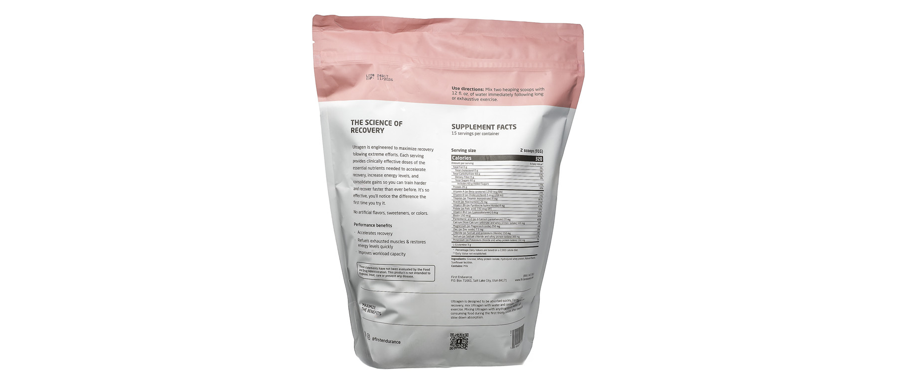 First Endurance Ultragen Recovery Drink Mix 15 Servings