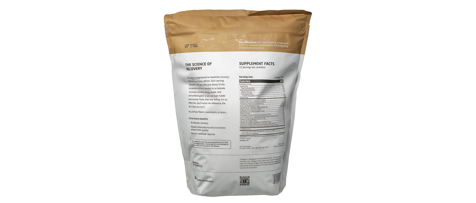 First Endurance Ultragen Recovery Drink Mix 15 Servings