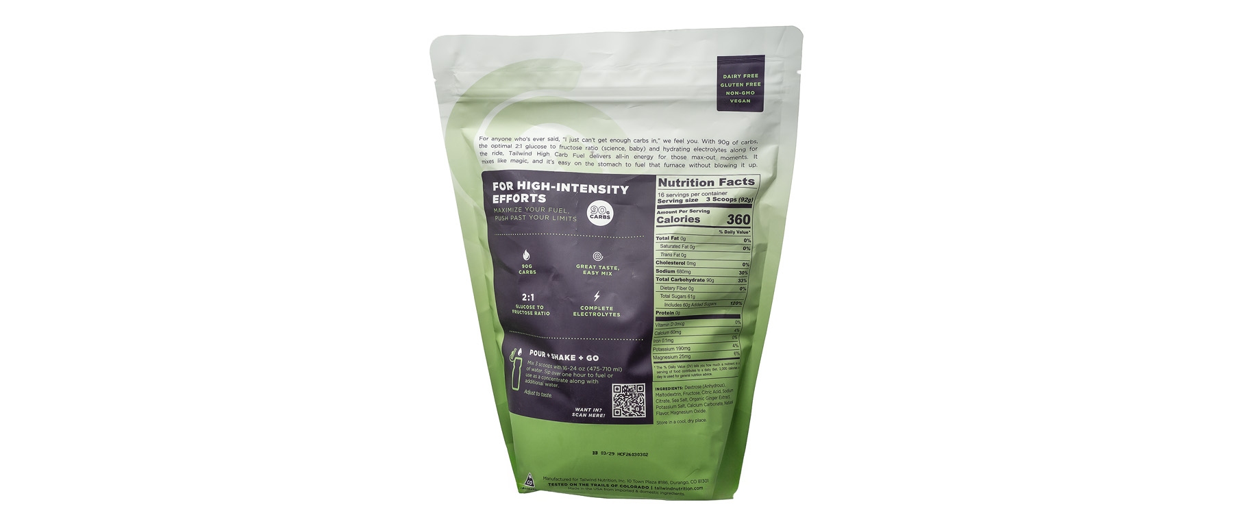 Tailwind High Carb Fuel 16-Serving