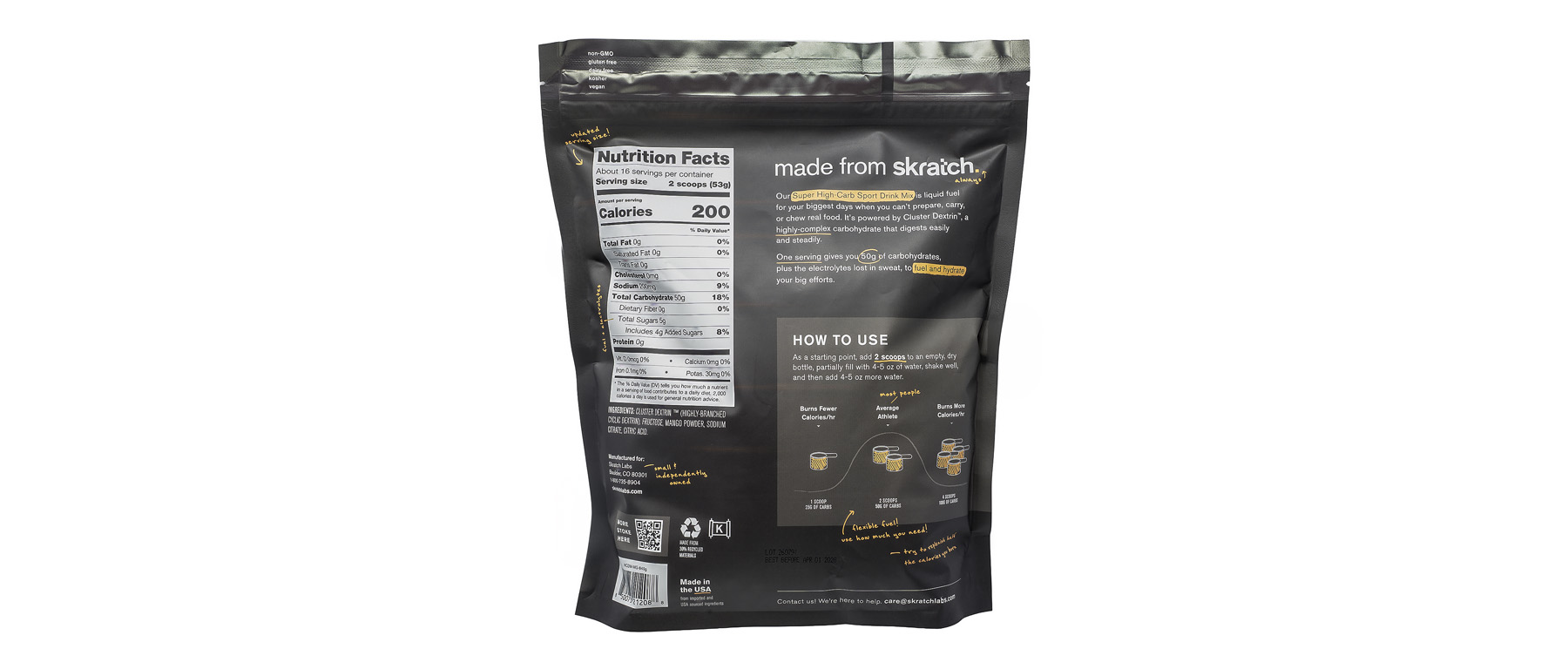 Skratch Labs Super High-Carb Sport Drink Mix 8-Serving
